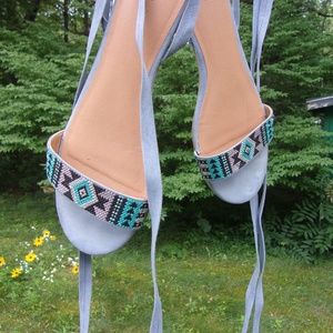 Mossimo Supply Co. Shoes - Blue Beaded Sandals Mossimo Supply Co. Shoes - Blue Beaded Sandals